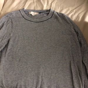 Loft navy white striped sweater size M